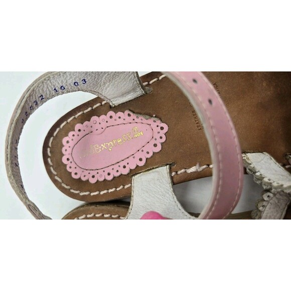 Kid Express Girls Pink Leather Sandals Flowers Baby Doll Lacy Size EU 30 (US 12) - Picture 11 of 11
